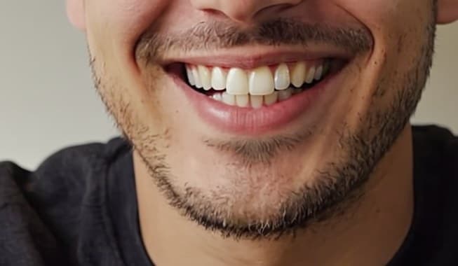 The same smile after simulated treatment