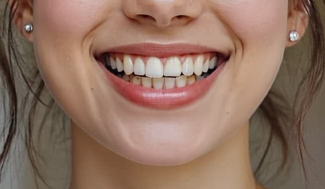 The same smile after simulated treatment