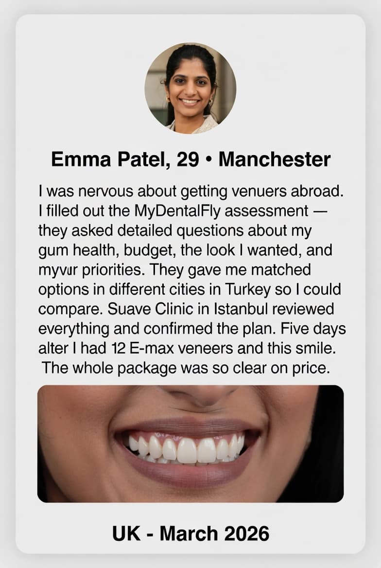 Emma Patel, 29 — 12 E-max veneers